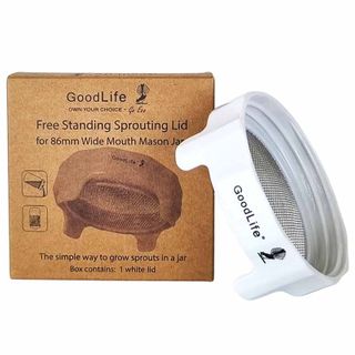 GOODLIFE SPROUTING LID IN BOX FOR 86MM WIDE MOUTH JAR-WHITE