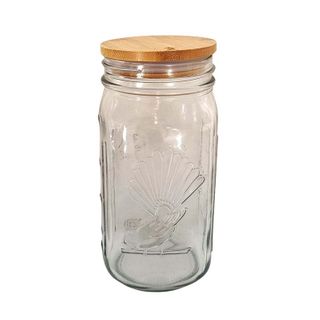 GOODLIFE PANTRY JAR 1L W AIRTIGHT BAMBOO LID