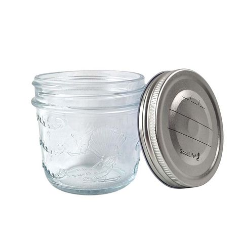 GOODLIFE PRESERVING JAR 250ML W POP TOP METAL SCREW ON LID