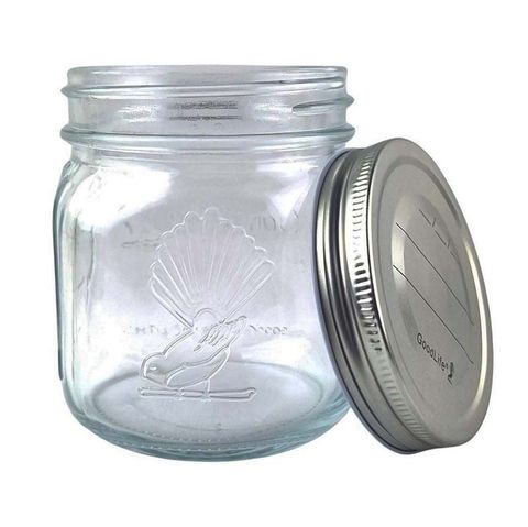 GOODLIFE PRESERVING JAR 500ML W POP TOP METAL SCREW ON LID