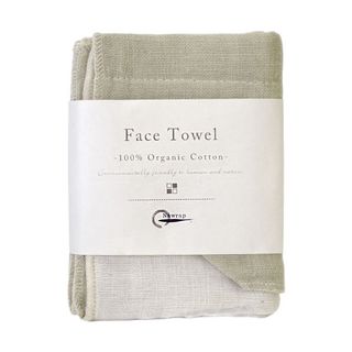 NAWRAP ORG FACE CLOTH 35X35CM - GRN/IVORY