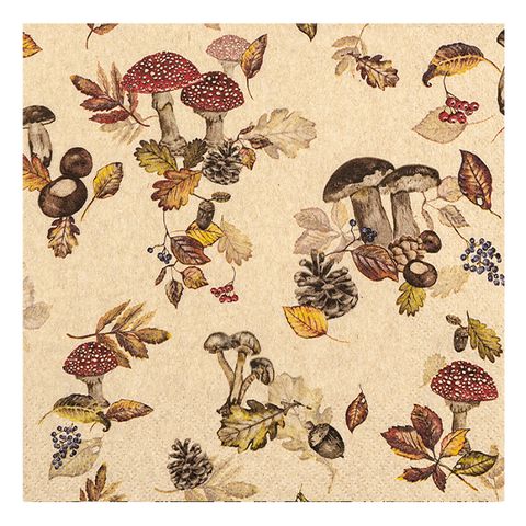 HF MUSHROOM COLLECTION NAPKINS - 20 PK