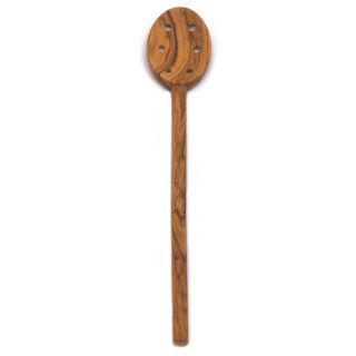 DISHY OLIVE WOOD  SPOON OVAL HOLES 30CM