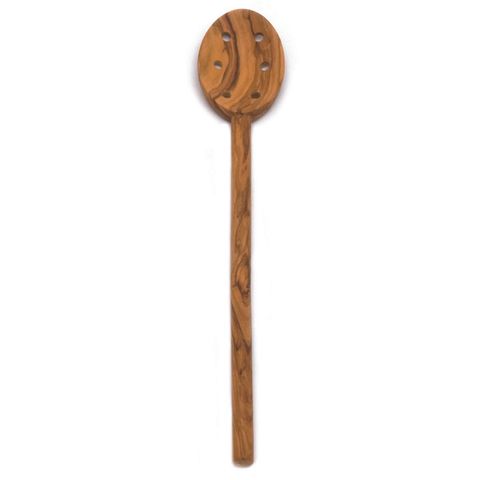 DISHY OLIVE WOOD  SPOON OVAL HOLES 30CM