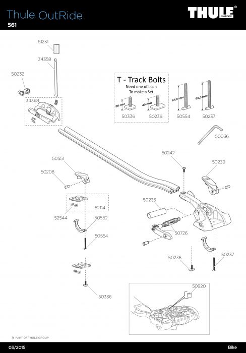 Thule proride sale parts