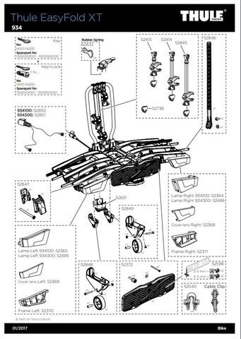 Thule EasyFold XT 934 933 Parts