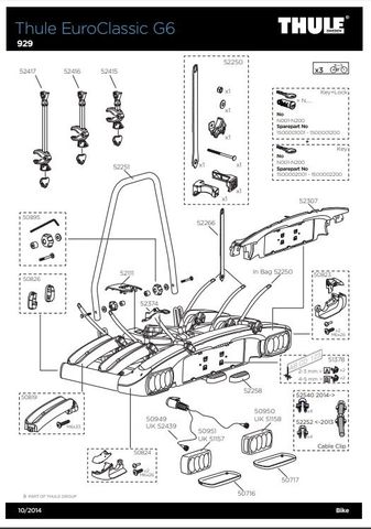 Thule EuroClassic 929 G6 Parts