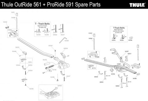 Thule OutRide 561 and ProRide 591Spare Parts