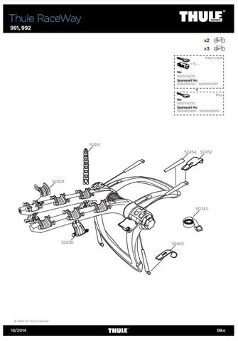 Thule RaceWay 991 & 992 Spare Parts