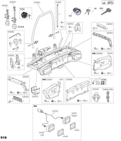 Thule VeloSpace 918 Spare Parts