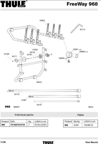 Thule Freeway 968 Spare Parts