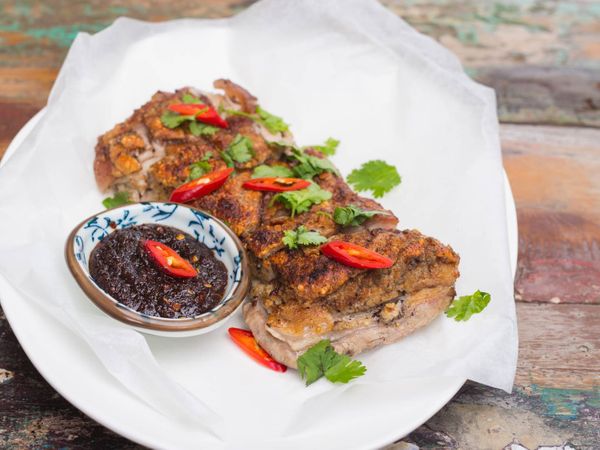 Asian Crispy Pork Belly with Sticky Dipping Sauce