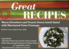 Warm Silverbeet & French Green Lentil Salad