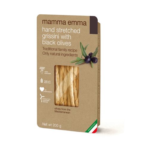 Mamma Emma Black Olive Grissini 200g