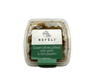 Nefeli Olives w Garlic & Red Ppr 120g Dcup
