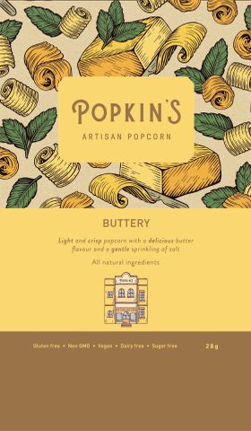 Popkin's Buttery Popcorn 28g