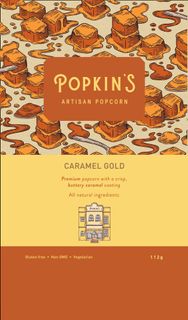 Popkin's Caramel Gold Popcorn 112g