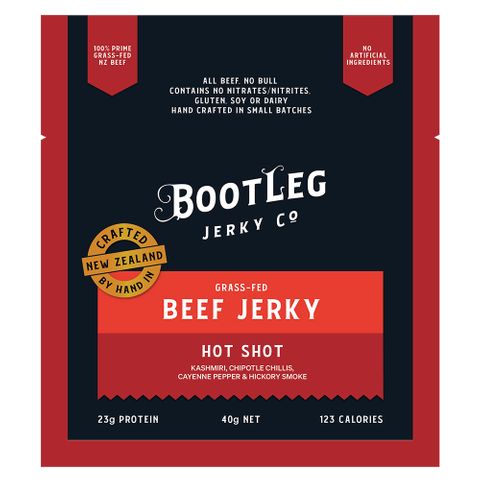 Bootleg Beef Jerky Hot Shot 40g