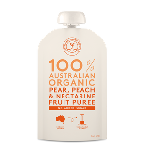 AOFC Puree Pear, Peach & Nectarin 120g