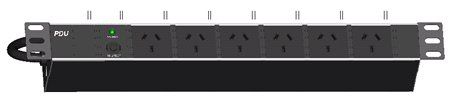 1RU 6 Way 10Amp Horizontal Power Rail