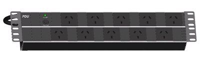 2RU 10 Way 10Amp Horizontal Power Rail
