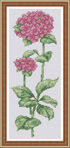 Complete Cross Stitch Kit - Pink Flowers
