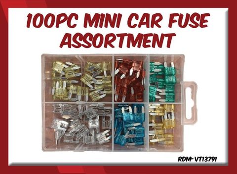 100pc Mini Car Fuse Assortment