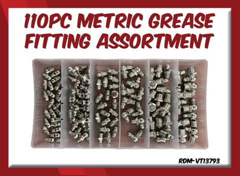 110PC Metric Grease Fitting Assortment