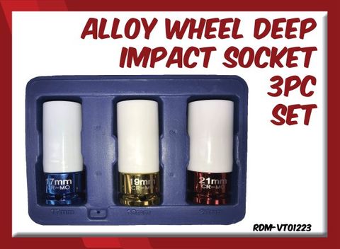 Alloy Wheel Deep Impact Socket 3pc Set