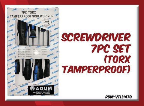 Screwdriver 7pc Set (Torx Tamperproof)