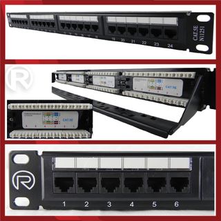RJ45 24 Port Patch Panel Cat5e + Minder