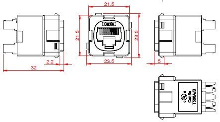 Radum Universal Cat.5e RJ45 Jack