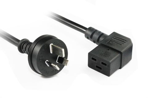 2.0Mtr C19Angle to 3Pin(10Amp)Power lead