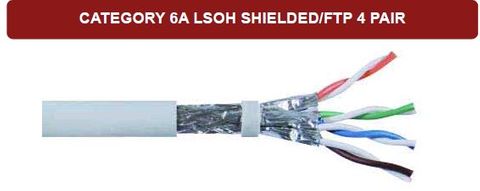 Grey Cat6A Solid SFTP LSZH 4P 23AWG