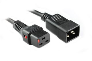 Black 2.0m C19 to C20 Lockable Lead