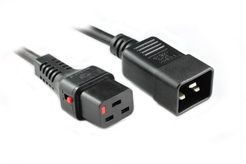 Black 2.0m C19 to C20 Lockable Lead