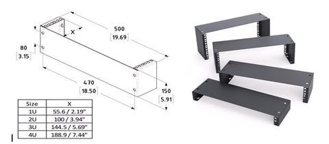 Bk 2RU Vertical Wall Mt Frame