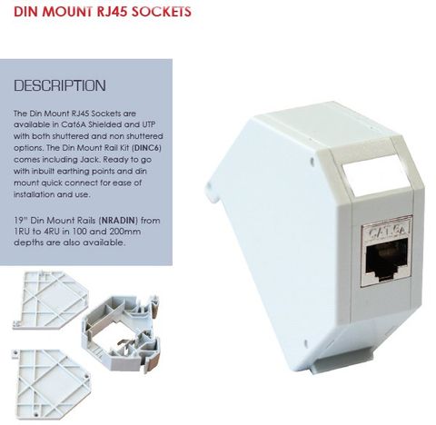 Cat6A Shielded Din Rail Mount Kit