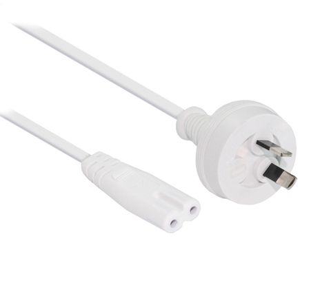 2.0m 2 Pin Aus Power to C7 White