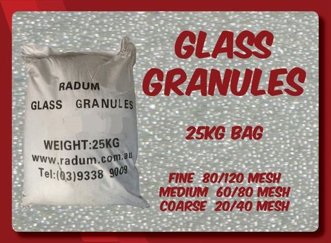 25kg Glass Granules - Fine 80/120Mesh