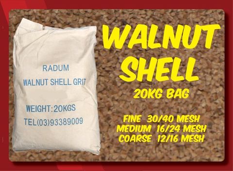 20kg Walnut Shell - Fine 30/40 Mesh