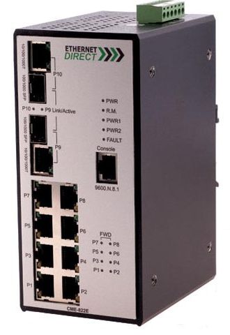 Managed Inds POE 8 x10/100TX + 2SFP Slot