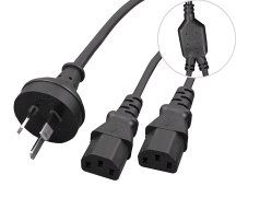 2m 3 Pin M to 2 x IEC-C13  P/Lead