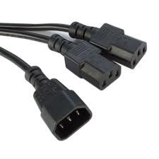 1.8m IEC-M to 2 x IEC-F Cable