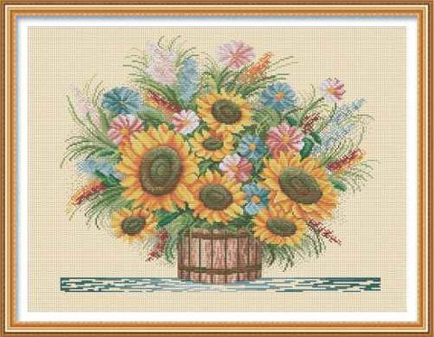 Complete Cross Stitch Kit - Sunflowers