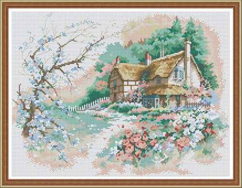 Complete Cross Stitch Kit - Country Hous