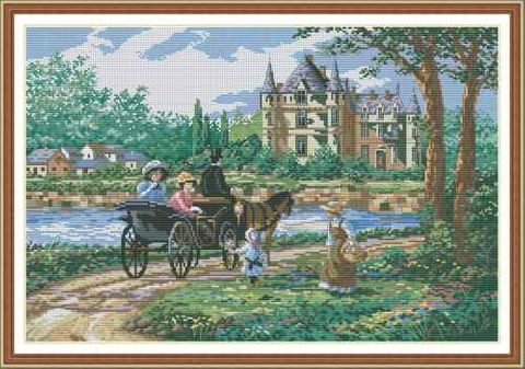 Comp Cross Stitch Kit - Horse & Carriage