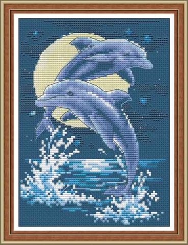 Complete Cross Stitch Kit - Dolphins