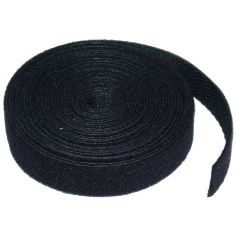 19mm x 25m Hook and Loop Roll Black