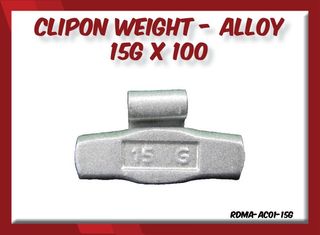 15g x 100 Clipon Weight Alloy